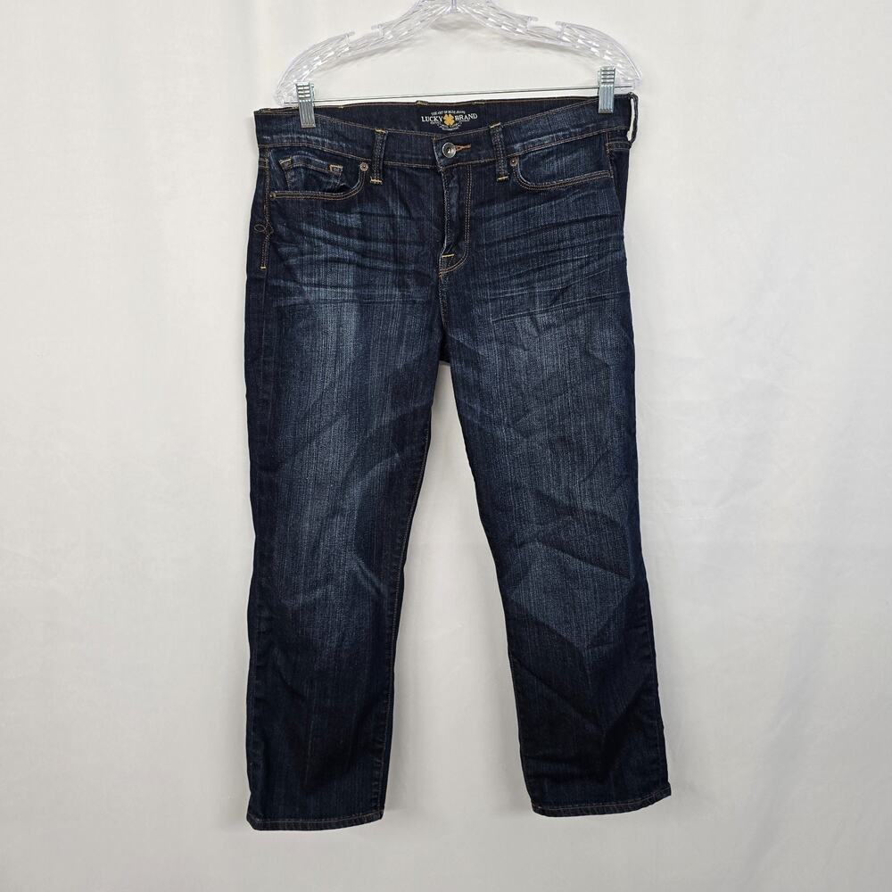 Lucky Brand Sofia Capri Jeans Women's 14 / 32W Blue Dark Wash Cotton Blend